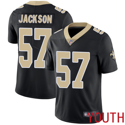 New Orleans Saints Limited Black Youth Rickey Jackson Home Jersey NFL Football #57 Vapor Untouchable Jersey->youth nfl jersey->Youth Jersey